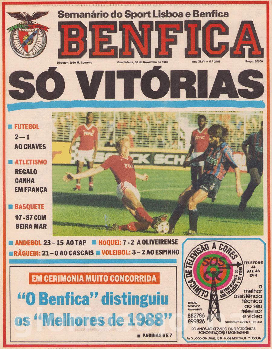 jornal o benfica 2406 1988-11-30